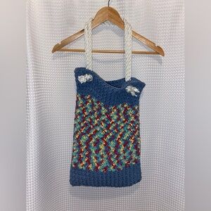 Unique original Vintage Crochet chunky‎ knit Tote Bag